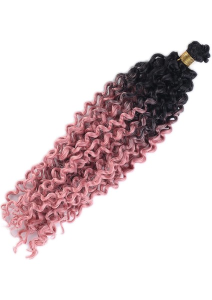 Afro Dalgası Saç / Siyah Gül Kurusu Ombreli