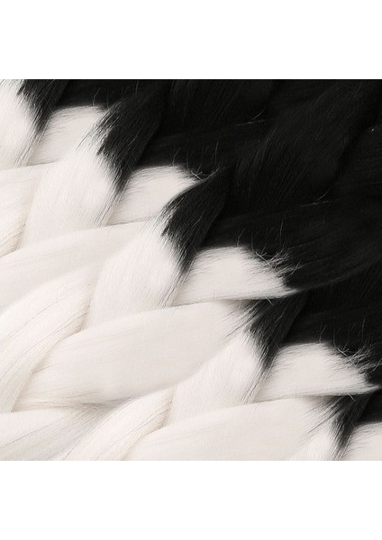 Afrika Örgülük Sentetik Ombreli Saç 100 Gr. / Siyah / Beyaz fiyatları