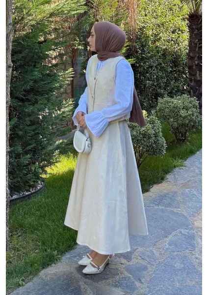 Gabardin Yelek-Etek Ikili Tesettür Takım Taş fiyatları