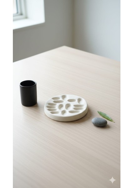 Dekoratif Beton Küpe ve Yüzük Standı | Beyaz indirimleri