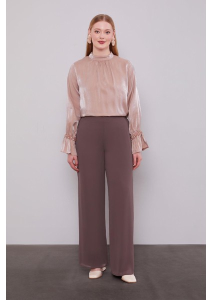 Vizon Bol Paça Şifon Pantolon fiyatları