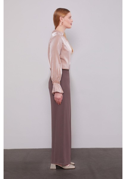 Vizon Bol Paça Şifon Pantolon modelleri