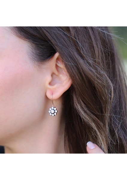 Çiçek Elmas Montür Rose Gold Gümüş Küpe fiyatları