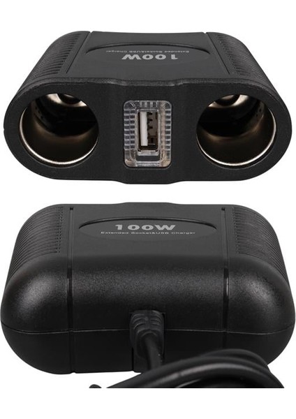 1645 12-24V Tek USB Girişli 100W 70CM Kablolu 2'li Araç Çakmak Çoklayıcı fırsatları