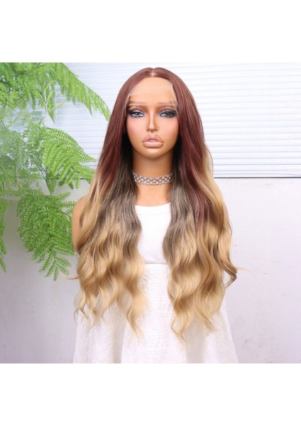 Bakır Kumral Balköpüğü Ombreli Fiber Sentetik Tül Peruk