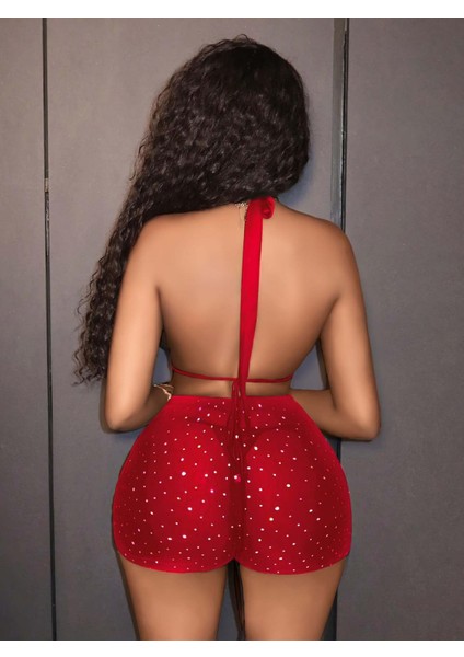 Kadın Kırmızı Parlak Gece Elbisesi 5039 modelleri