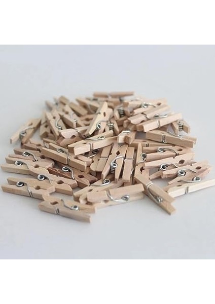 Ahşap Mandal Seti, Fotoğraf ve Süsleme Için, 50 Adet, Doğal modelleri