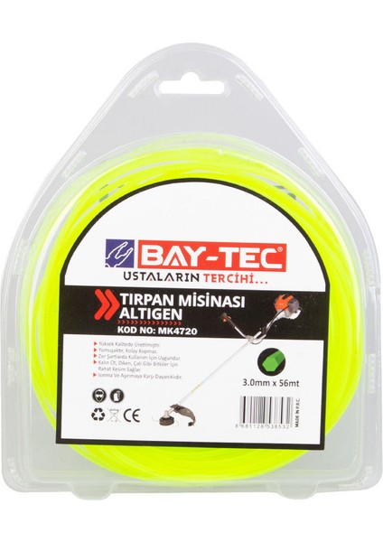 Bay-Tec Tırpan Misinası Altıgen 3.0mm x 56 mt