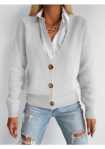 Kadın Uzun Kollu Düğme Detay Triko Bluz fiyatları