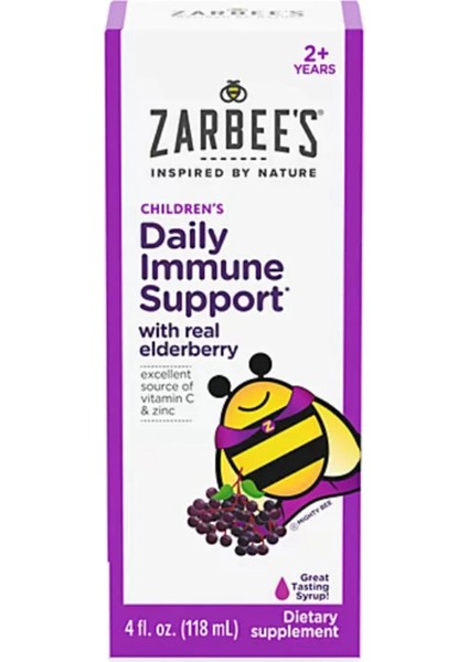 Elderberry Syrup For Kids Daily Immune Support With Vitamin C & Zinc Childrens Liquid 118ML