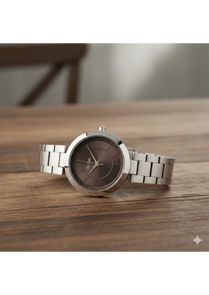 Kadın Kol Saati Gümüş Renk, Siyah Kadran - Şık Metal Kordon, 2 Yıl Garantili fiyatları