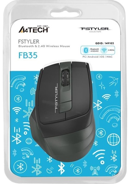 A4 Tech FB35 Yeşil Bluetooth+2.4g Nano Kablosuz Optik 2000 Dpi Mouse fiyatları