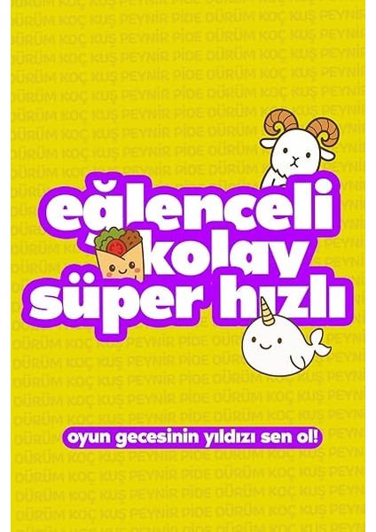 Çabuk Reflex Kutu Oyunu Dürüm Koç Kuş Peynir Pide Kart Oyunu Oyun Parti Eğlence Aile Arkadaş Oyunu fiyatları