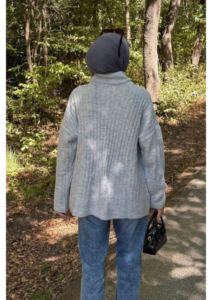 Balıkçı Yaka Kazak Gri fırsatları