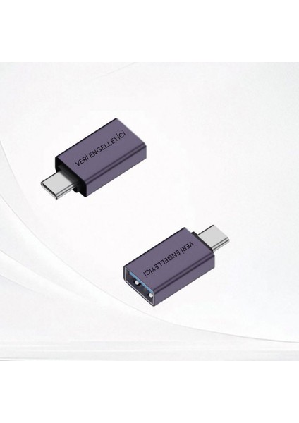 USB To Type-C Data Blocker - Veri Engelleyici Mor Otgbu