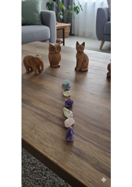 Doğal Taş Şifa Seti – Florit, Aventurin, Sitrin, Ametist ve Kaya Tuzu ile Enerji Dengeleyici ve Arındırıcı Set fırsatları