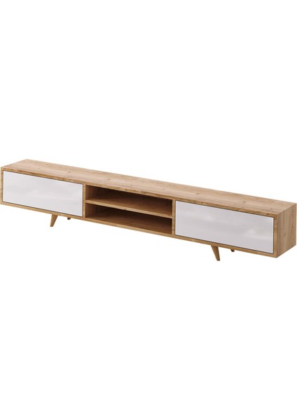 Soft Tv Sehpası Beyaz / Meşe 170 cm modelleri