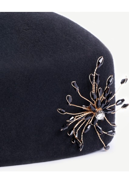 Siyah Yün Broş Şapka fiyatları