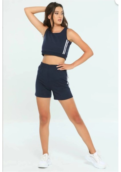 Yan Şeritli Crop Büstiyer Şort Ikili Takım fiyatları