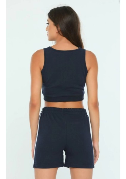 Yan Şeritli Crop Büstiyer Şort Ikili Takım modelleri