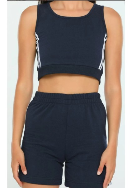 Yan Şeritli Crop Büstiyer Şort Ikili Takım fırsatları