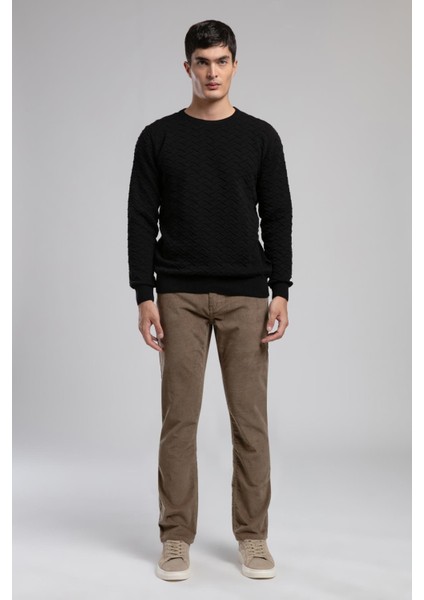 Ricky Yüksek Bel Düz Kesim Düz Paça Bej Erkek Pantolon