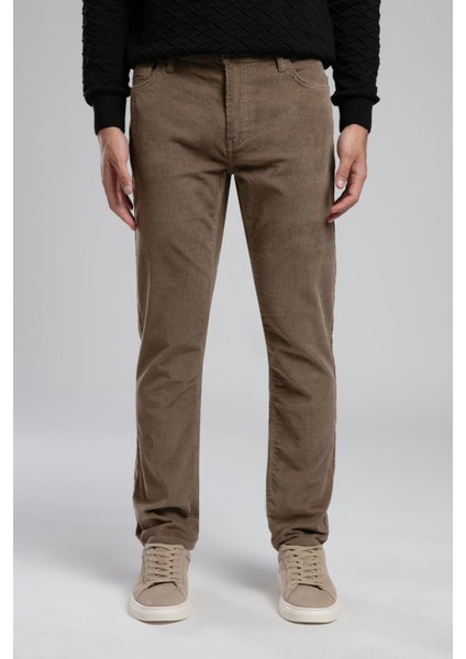 Ricky Yüksek Bel Düz Kesim Düz Paça Bej Erkek Pantolon fiyatları