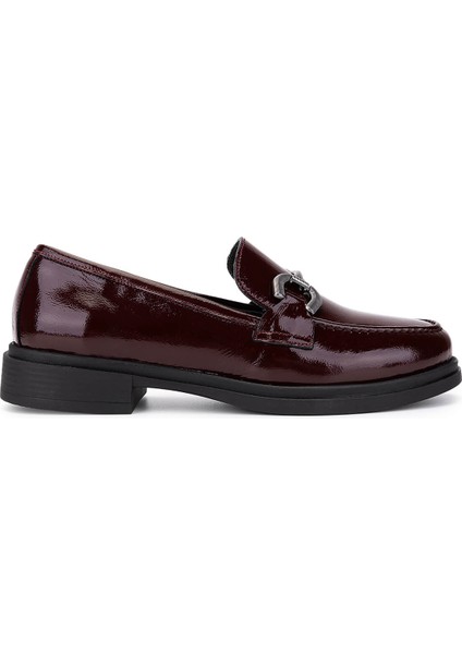 Kadın Hakiki Deri Bordo Loafer Ayakkabı 899 26101 Bn Ayk SK25-26 K.bordo Rgn