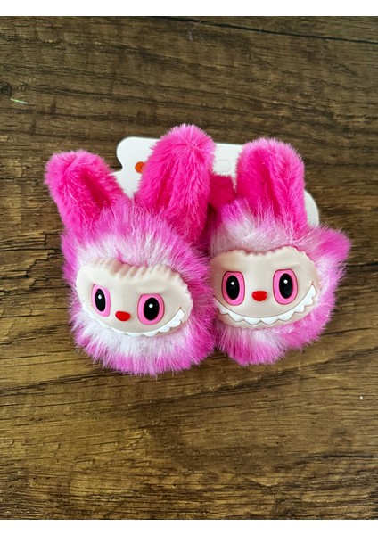 Kız Çocuk Labubu 2'li Peluş Pelüş Lastik Lastikli Toka Seti