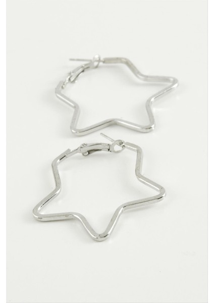 Yıldız Halka Küpe 4 cm