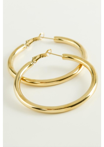 Boru Lüks Çelik Halka Küpe 5 cm