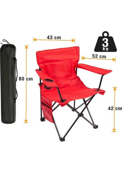 V2 Lüks Kamp Sandalyesi Kırmızı fırsatları
