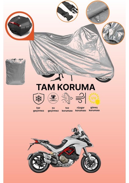 Gri Arka Çanta Uyumlu Ducati Multistrada 1200S Uyumlu Motor Brandası, Koruyucu Örtü