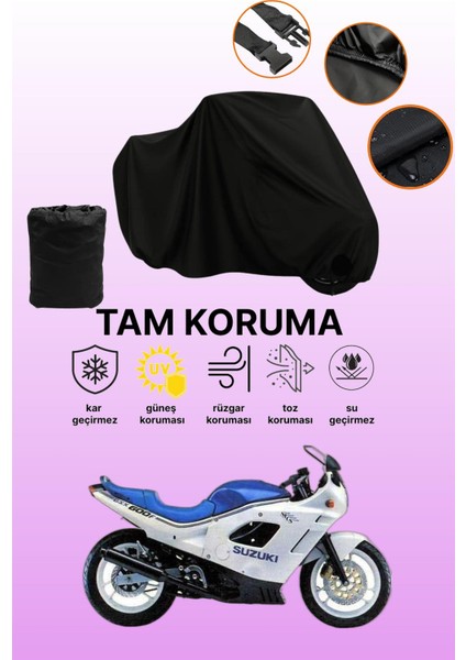 Siyah Suzuki Gsx 600 F Uyumlu Motor Branda, Koruyucu Örtü, Motosiklet Brandası