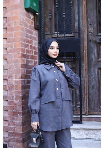 Sedef Düğmeli Süet Takım fırsatları