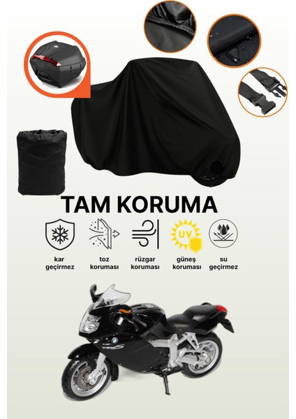 Siyah Arka Çanta Uyumlu Bmw K 1200 S Uyumlu Motosiklet Brandası, Koruyucu Örtü