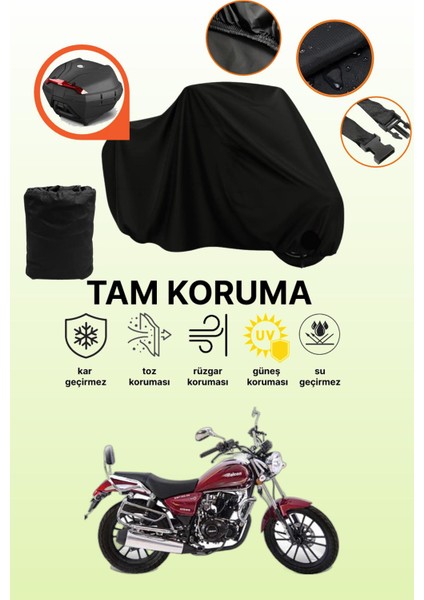 Siyah Arka Çanta Uyumlu Falcon Dolphin 100 Uyumlu Motosiklet Brandası, Koruyucu Örtü