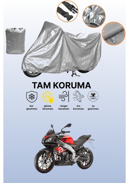 Gri Aprilia Tuono 125 Uyumlu Motosiklet Brandası, Koruyucu Örtü, Motor Branda