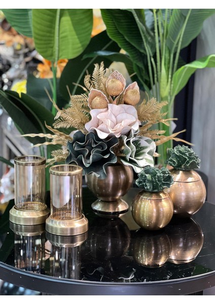 Yapay Çiçekli 5 Parça Set Antik No:6