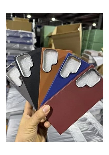 Galaxy S25 Ultra ile Uyumlu Pu Deri Kılıf Içi Kadife Metal Çerçeve Darbeye Karşı Koruyan Ince Deri Hissi [galaxy S25 Ultra Pu Deri] (Açık Pembe Pu Deri) modelleri