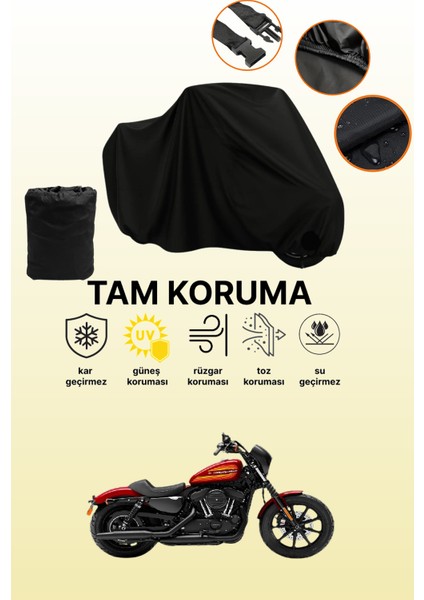 Siyah Harley-Davidson Sportster Iron 1200 Uyumlu Motor Branda, Koruyucu Örtü, Motosiklet Brandası
