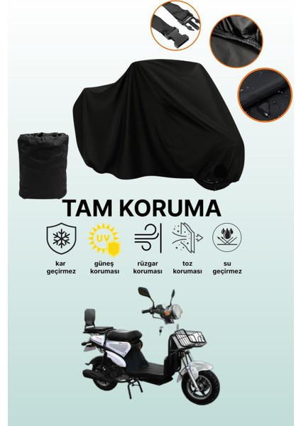 Siyah Motolux Pitton 50 Uyumlu Motor Branda, Koruyucu Örtü, Motosiklet Brandası