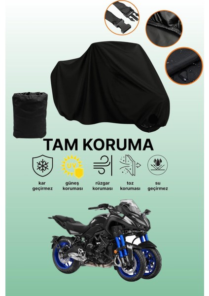 Siyah Yamaha Niken Uyumlu Motor Branda, Koruyucu Örtü, Motosiklet Brandası