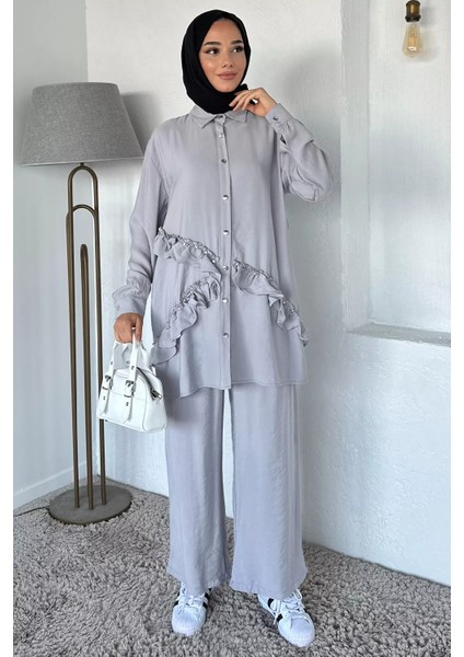 Taş Işlemeli Tunik Pantolon Tesettür Ikili Takım P-00017905