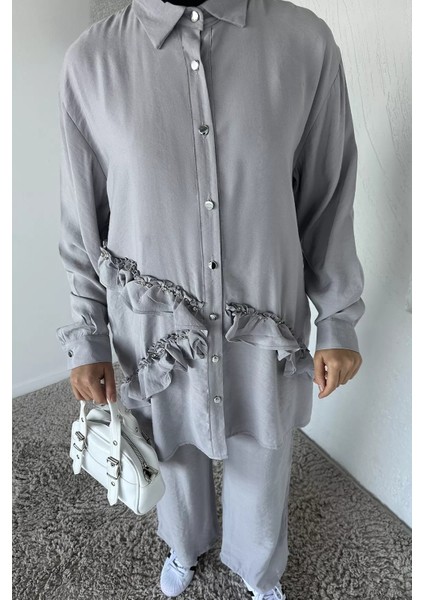 Taş Işlemeli Tunik Pantolon Tesettür Ikili Takım P-00017905 modelleri