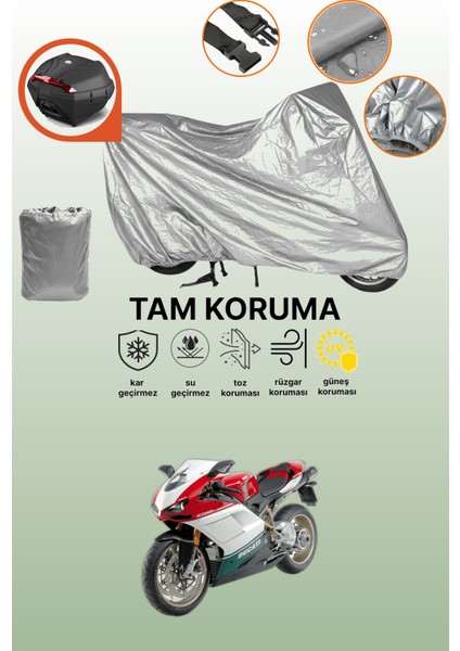 Gri Arka Çanta Uyumlu Ducati 1098 Tricolore Uyumlu Motor Brandası, Koruyucu Örtü