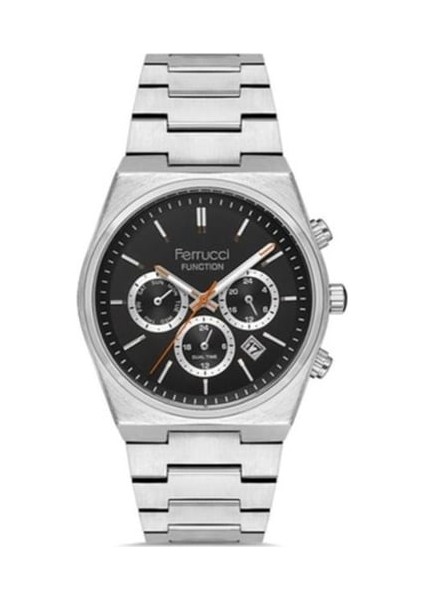 Ferucci Ferrucci Erkek Kol Saati Gümüş(Silver) Renk, Siyah Kadran - Şık Metal Kordon, 2 Yıl Garantili