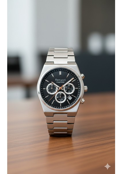 Ferucci Ferrucci Erkek Kol Saati Gümüş(Silver) Renk, Siyah Kadran - Şık Metal Kordon, 2 Yıl Garantili fiyatları