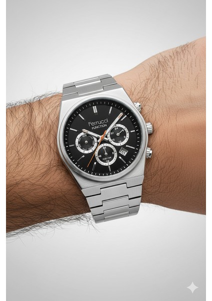 Ferucci Ferrucci Erkek Kol Saati Gümüş(Silver) Renk, Siyah Kadran - Şık Metal Kordon, 2 Yıl Garantili modelleri