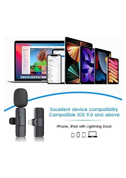 Profesyonel Kablosuz Yaka Mikrofonu iPhone Ipad, Plug-Play 2.4g Ultra Düşük Gecikme-Dahili Gürültü Azaltma Çip Yaka Mikrofon Röportaj, Podcast, Vlog, Youtube indirimleri